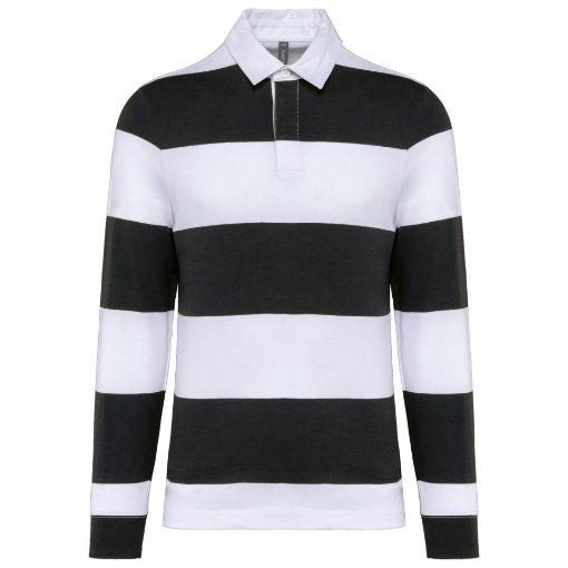 Bild von Gestreiftes Polohemd mit langen Ärmeln, Unisex