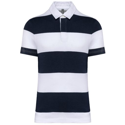 Bild von Gestreiftes Polohemd mit kurzen Ärmeln, Unisex