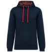 Afbeeldingen van Unisex sweater met capuchon met contrasterend motief