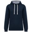 Afbeeldingen van Unisex sweater met capuchon met contrasterend motief