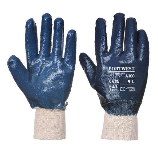 Image de Gant nitrile, poignet tricot