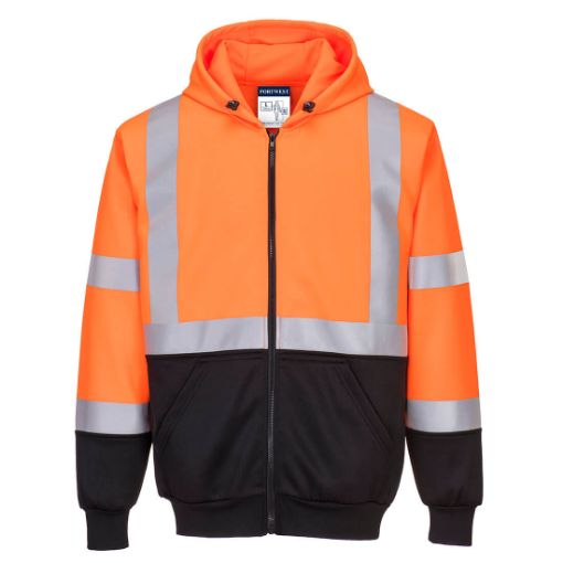 Image de Sweat Hi-Vis bicolore zippé à capuche