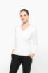 Image de T-shirt Supima® col V manches longues femme