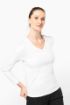 Image de T-shirt Supima® col V manches longues femme