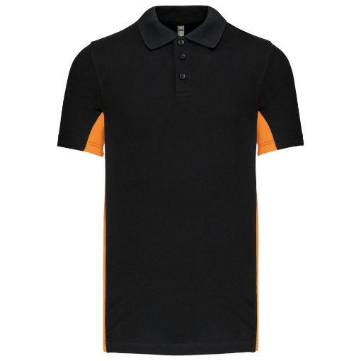 Image de Polo piqué manches courtes bicolore homme