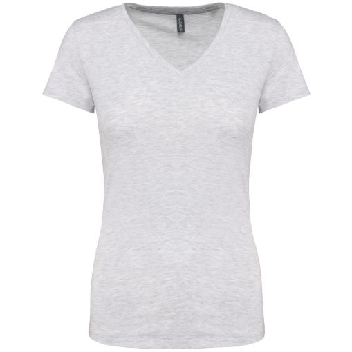 Image de T-shirt col V manches courtes femme