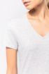 Image de T-shirt col V manches courtes femme