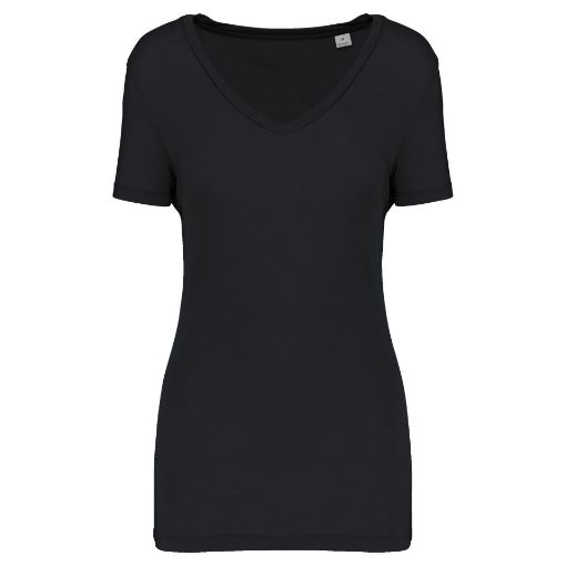 Image de T-shirt Lyocell TENCEL™ col V manches courtes femme