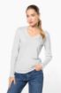 Image de T-shirt col V manches longues femme