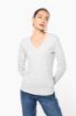 Image de T-shirt col V manches longues femme