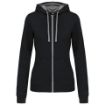 Image de Sweat-shirt zippé capuche contrastée femme