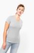 Image de T-shirt col V manches courtes femme