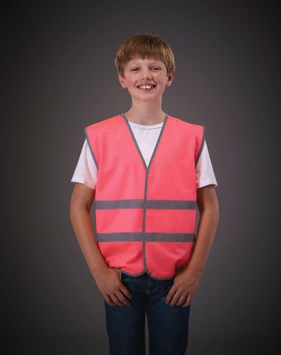 Bild von YOKO Kinderweste mit Reflexleiste in Warnfarbe