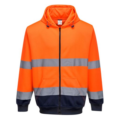 Image de Sweat Hi-Vis bicolore zippé à capuche