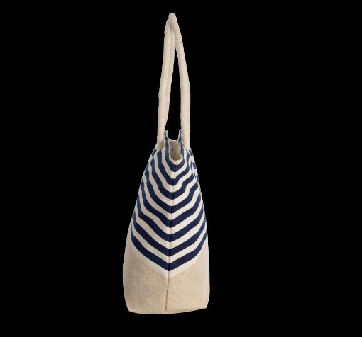 Image de Sac shopping style marin en toile de jute