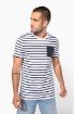 Image de T-shirt rayé marin avec poche manches courtes homme