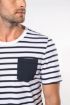 Image de T-shirt rayé marin avec poche manches courtes homme
