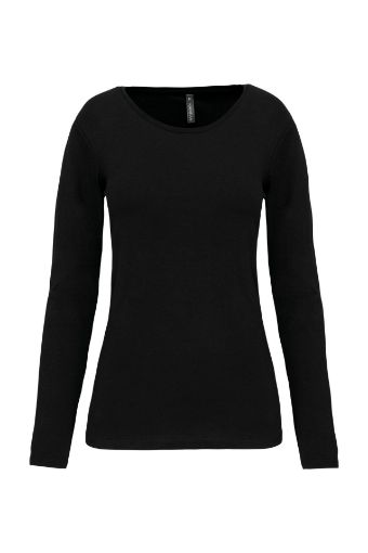 Image de T-shirt col rond manches longues femme