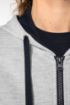 Image de Sweat-shirt zippé capuche contrastée femme