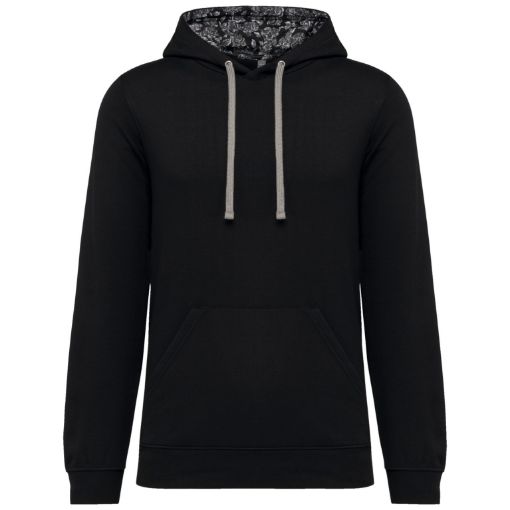 Image de Sweat-shirt à capuche contrastée à motifs unisexe