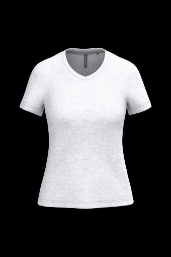 Image de T-shirt col V manches courtes femme