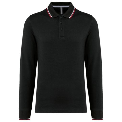 Image de Polo maille piquée manches longues homme