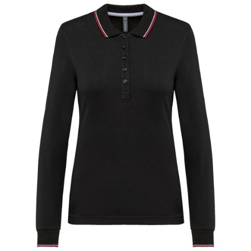 Image de Polo maille piquée manches longues femme