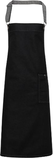 Bild von District - Waxed look denim bib apron